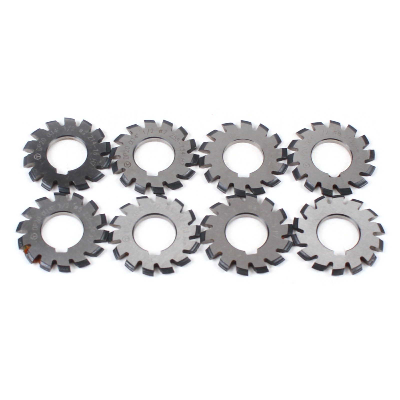8Pcs Involute Gear Cutter DP20 PA14-1/2 HSS 8H Set 14.5° Tool Dia 47mm