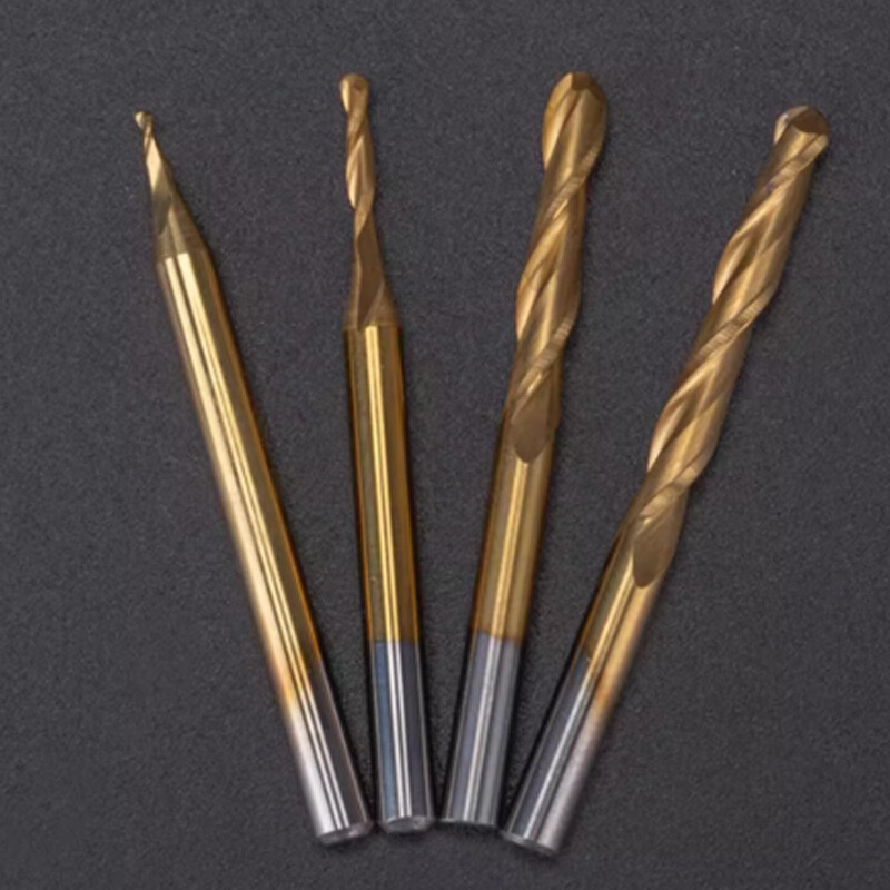 3.175mm Shank Carbide Ball Nose End Mill 2 Flute Milling Cutter Drill Ti Coated