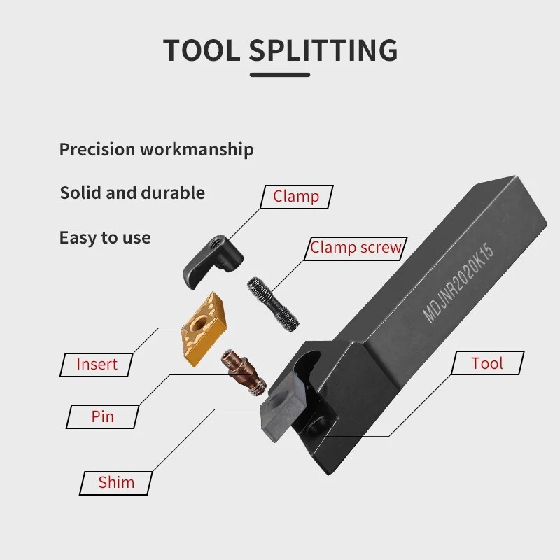 Metal Lathe Tool Holder External Turning Bar Durable Steel CNC Machine Inserts