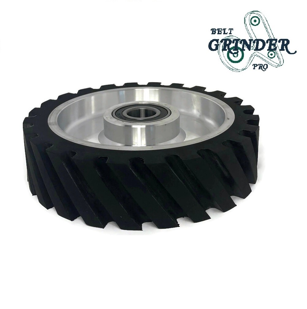 8″ Belt Grinder Contact Wheel Serrated Rubber With 5/8 inch bore