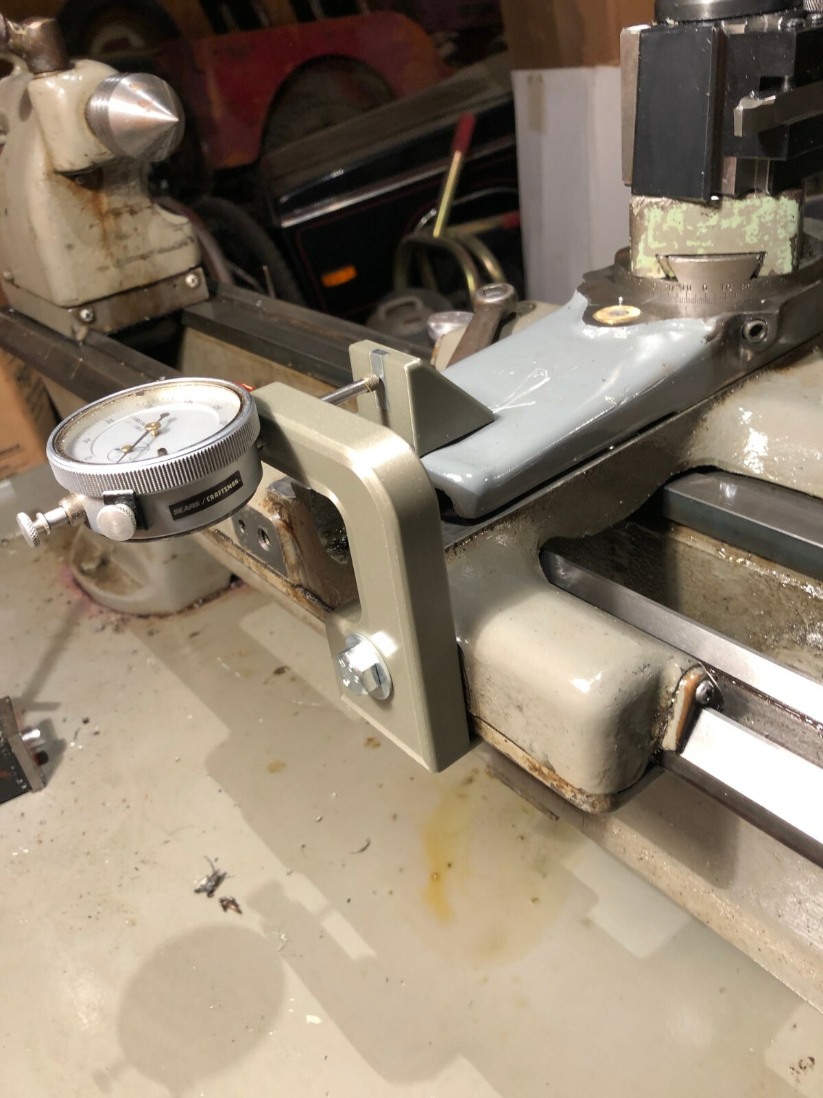 South Bend Lathe 9 or 10K, Cross Slide Dial Indicator Holder (3d Printed)