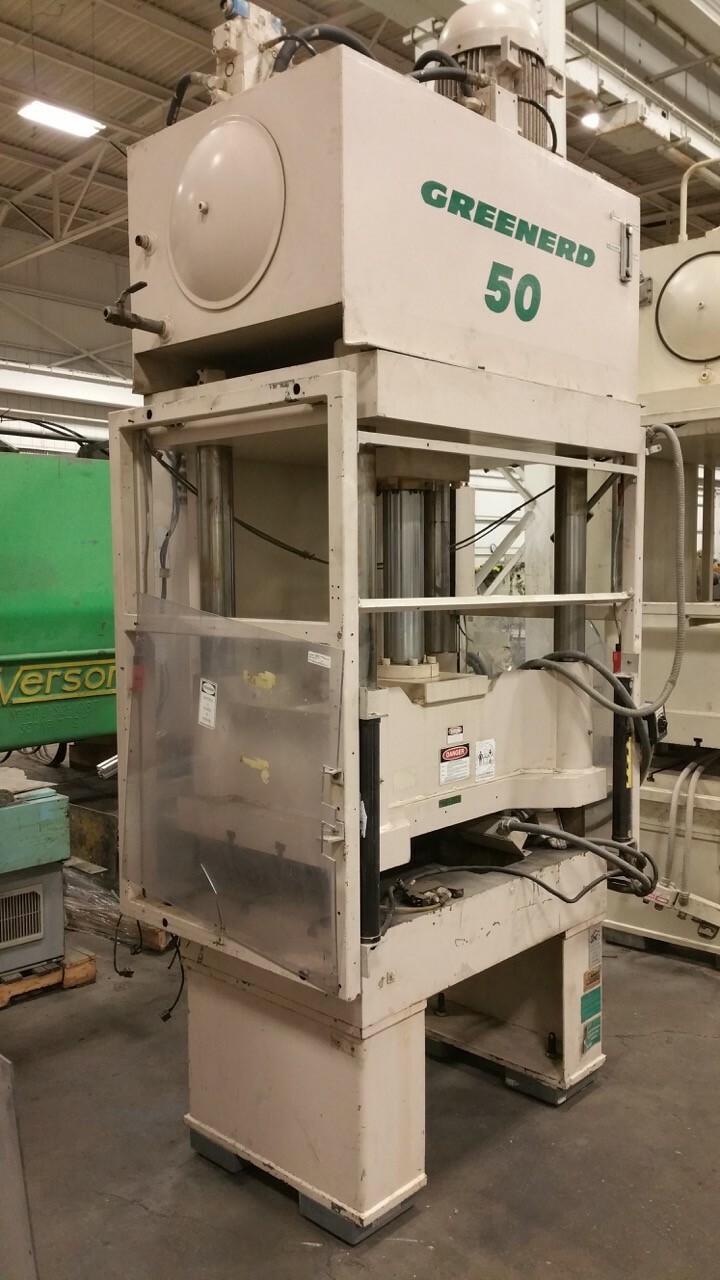 50 TON GREENERD 50 TON 4 POST HYDRAULIC PRESS 20″ STROKE 26.75″ DAYLIGHT 36″ X 3