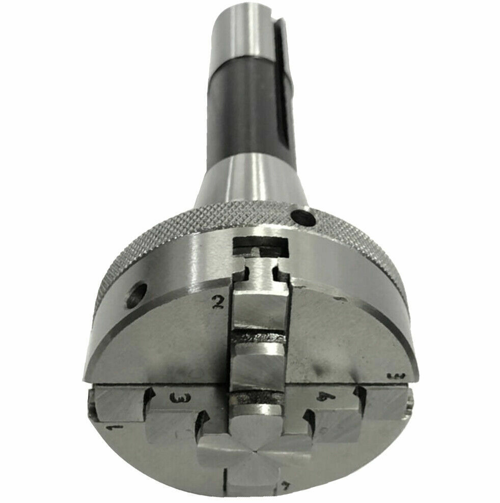 65mm 4 Jaw Self Centering 2-1/2″ Mini Chuck 14×1 Thread Lathe R8 Arbor 7/16″ UNF