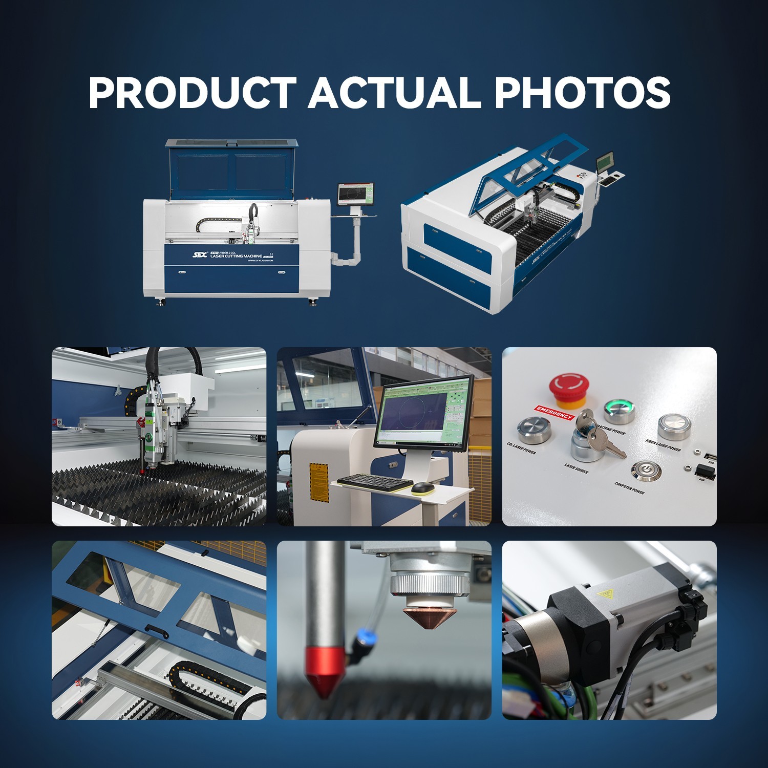 SFX 1500W Fiber and 150W CO2 Integrated Cutting Machine Laser Cutter 1300*900mm