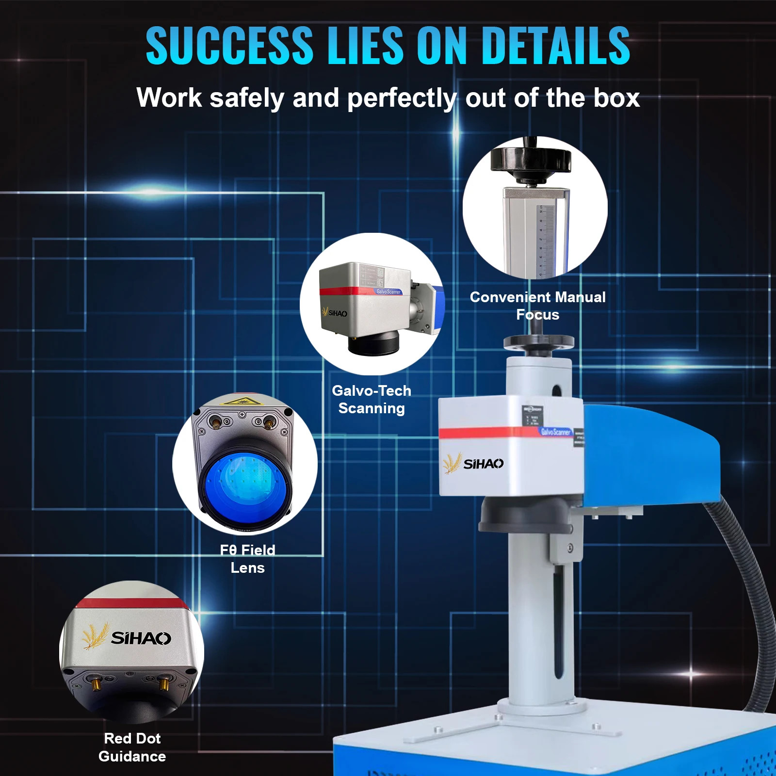 20W 30W Fiber Optic Laser Marking Machine, Engraving With EZCAD2 Control US