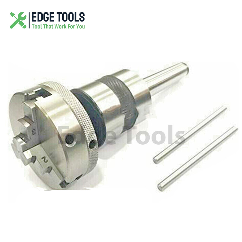Revolving Centre 3MT shank with 50mm 3 Jaw Chuck mounting for Lathe Tailstock