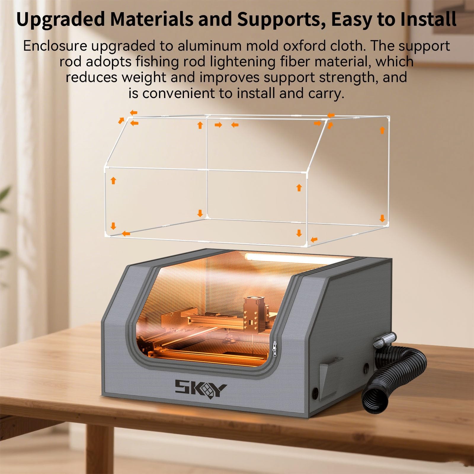 2025 Upgrade Laser Engraver Integrated Enclosure Engraver-Grey, Black
