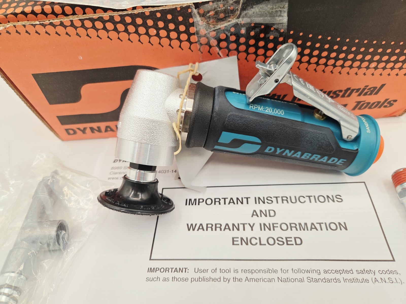 Dynabrade 47822 2″ (51 mm) Dia. Right Angle Grinder Disc Sander 20,000rpm