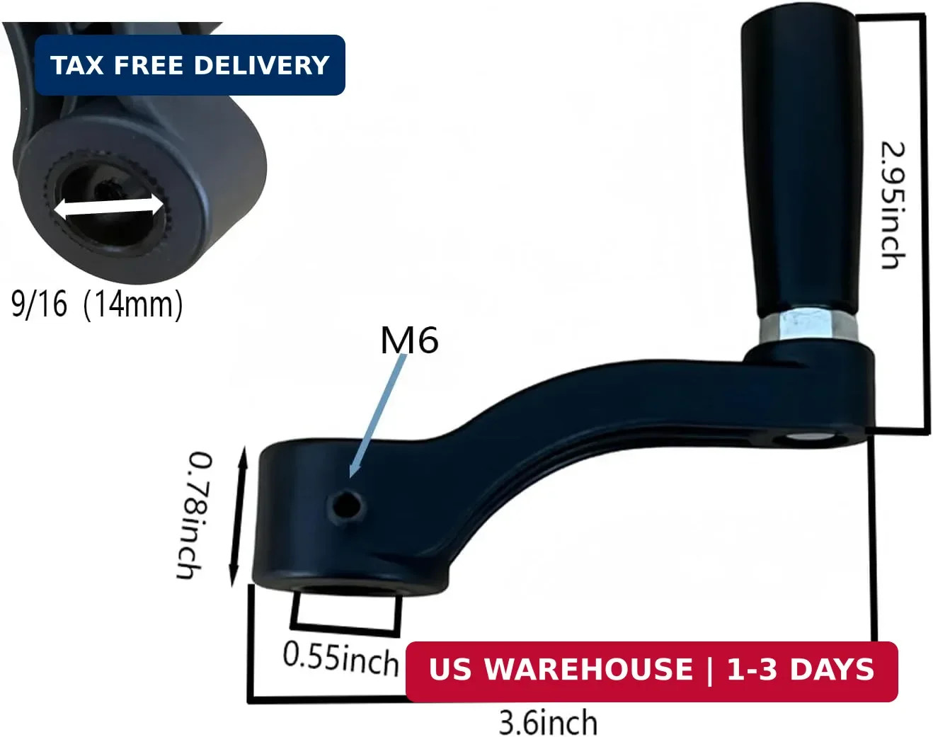 ]10601009A1 Drill Press Crank Handle 360 Free Rotation Part Compatible with