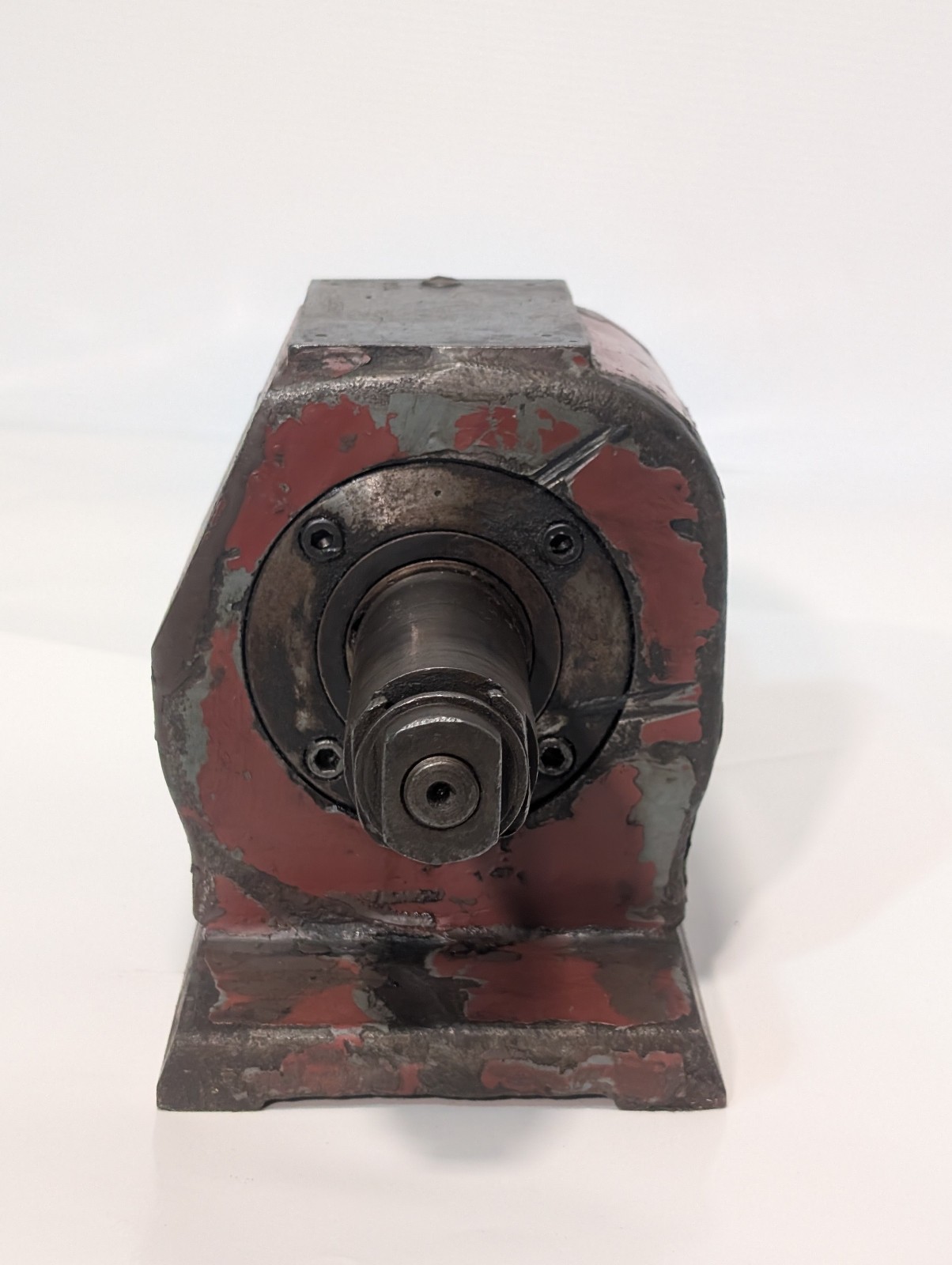 Vintage Red Head Industrial Grinding Machine Spindle Head, Unknown Model