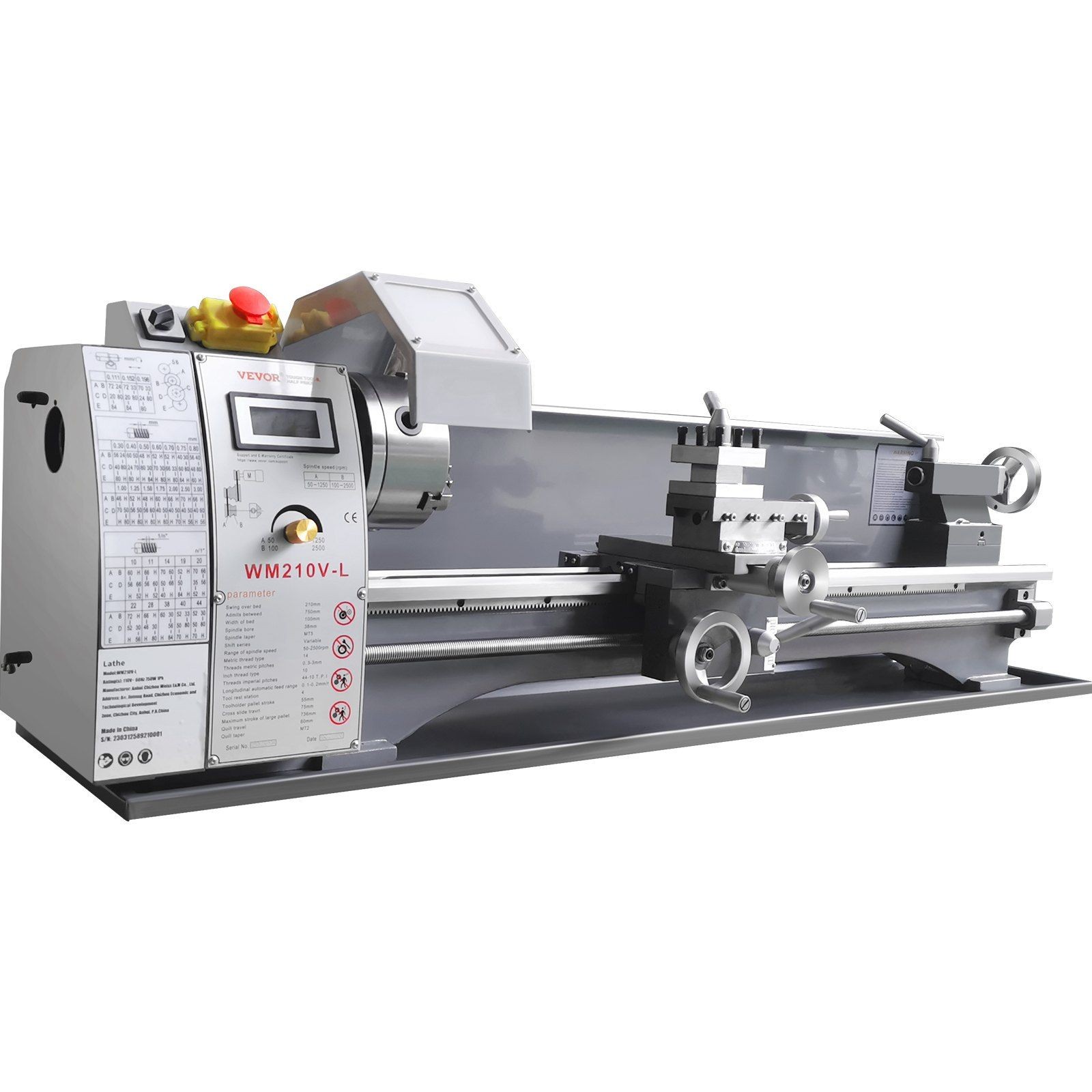 8.3×29.5in 750W Metal Lathe, 0-2500RPM Variable Speed & Brushless Motor
