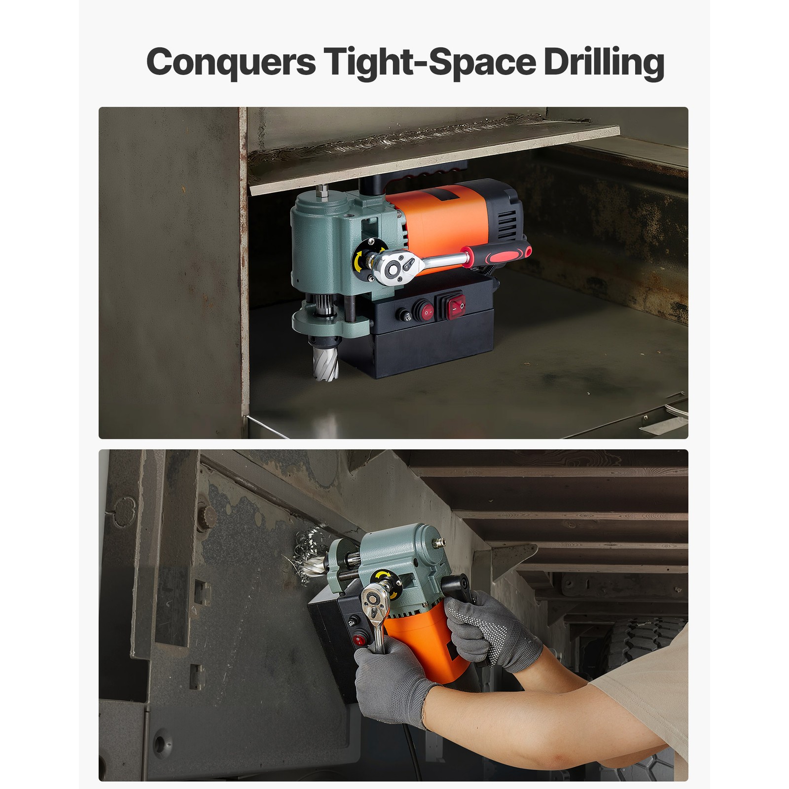 Low Profile Magnetic Drill Press Mag Drill Press 1300 W 1.4 in Boring Dia