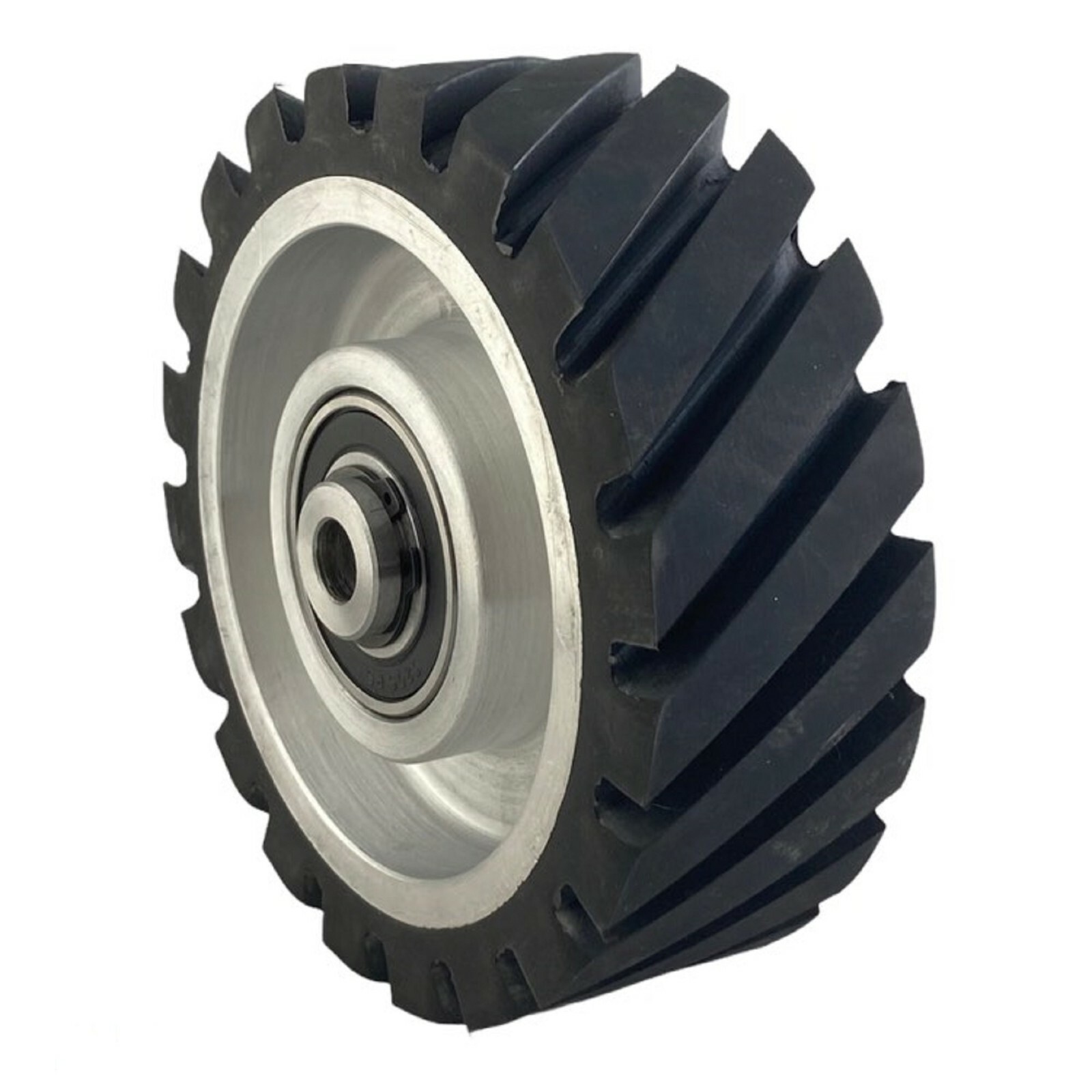 6″ Serrated Polyurethane Rubber Contact Wheel With 5/8 inch bore