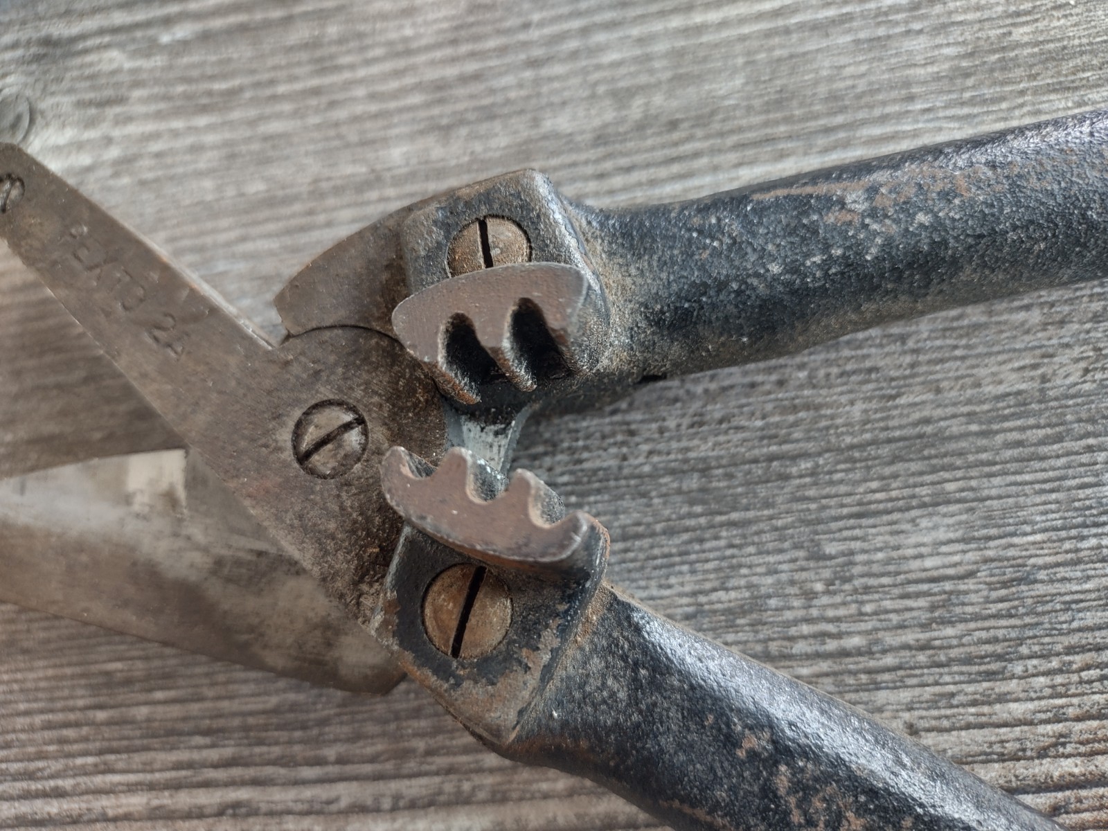 PEXTO Heavy Duty No. 2-A Sheet Metal Shears w/ Crimper 13” Long Tin Snips Vtg