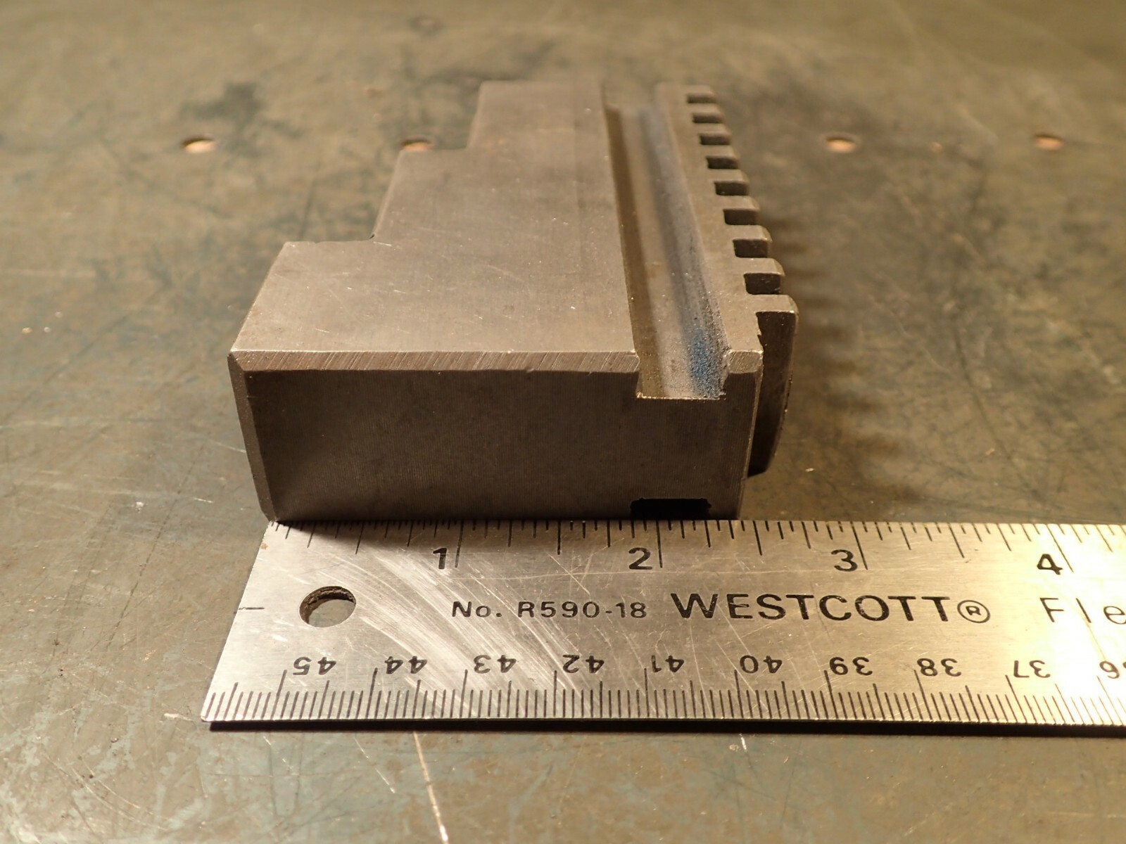 3-Piece Set Lathe Scroll Chuck Steel Step Jaws: 1-1/16″ Wide, 4-1/8″ Long, Used