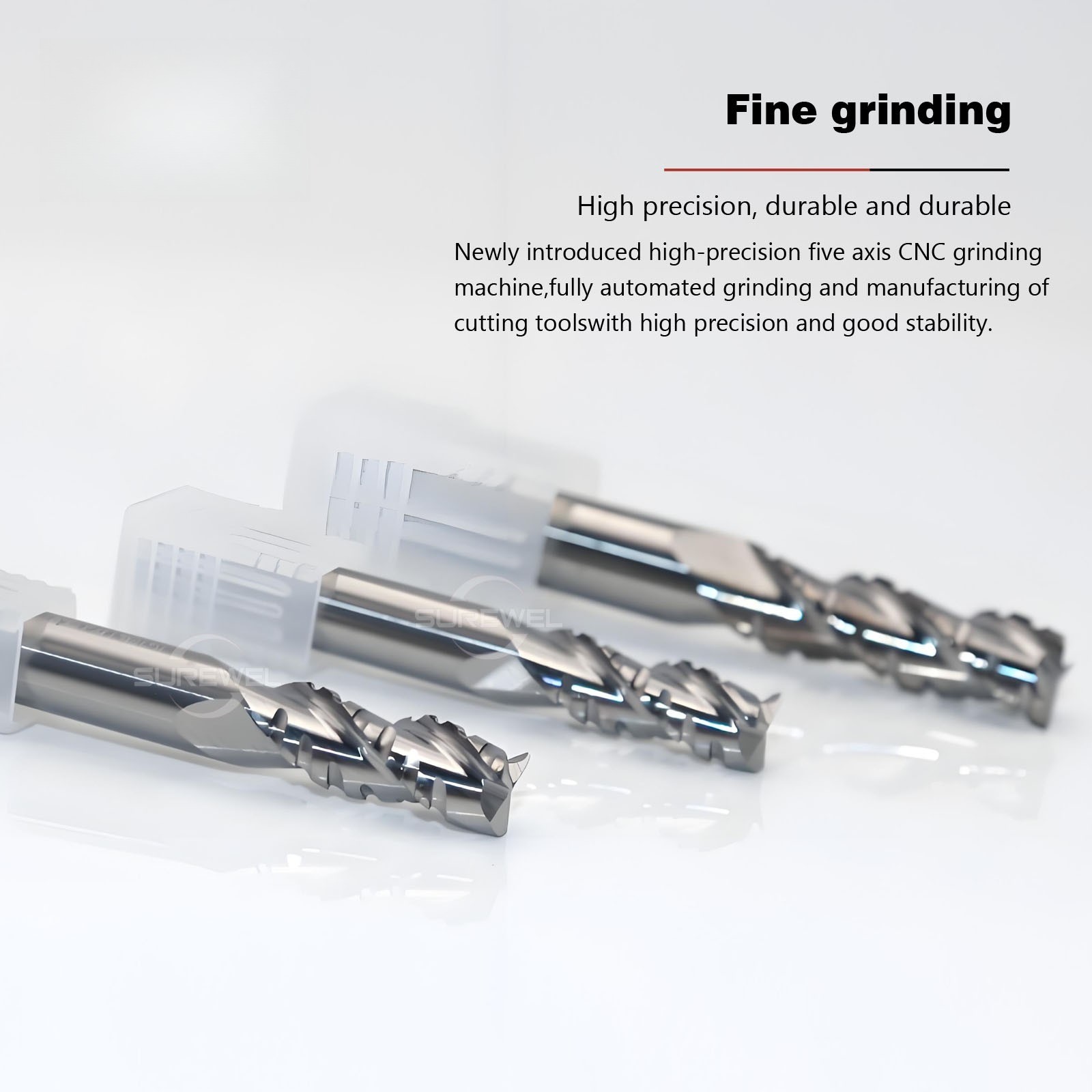 Carbide Roughing End Mills 3 Flute CNC Milling Cutter Bits Router for Aluminum