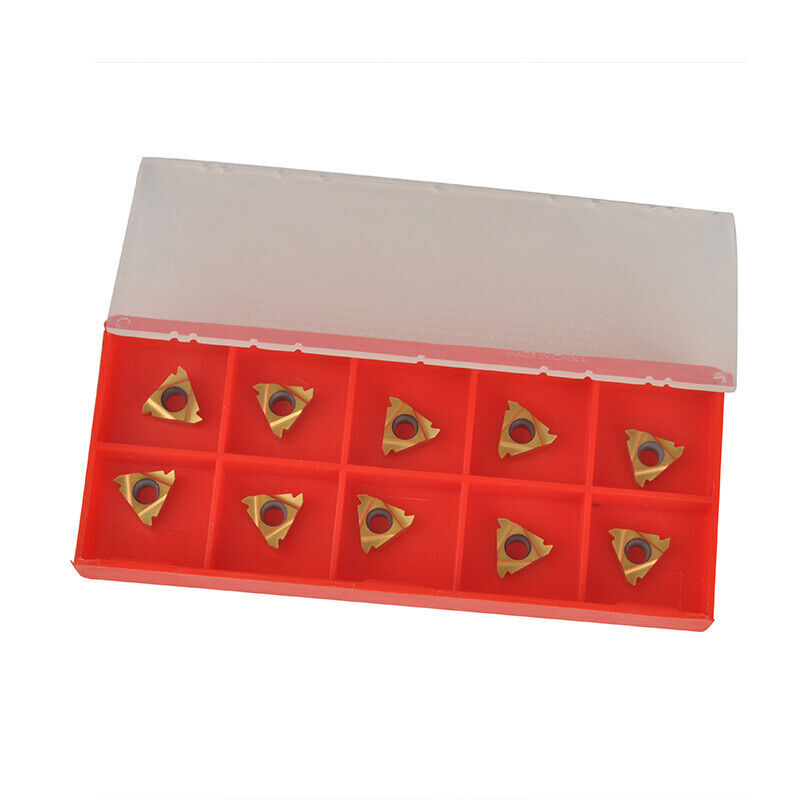 10x 11IR A60 Metal Golden Carbide Insert Internal Threading Turning Cutting Kit