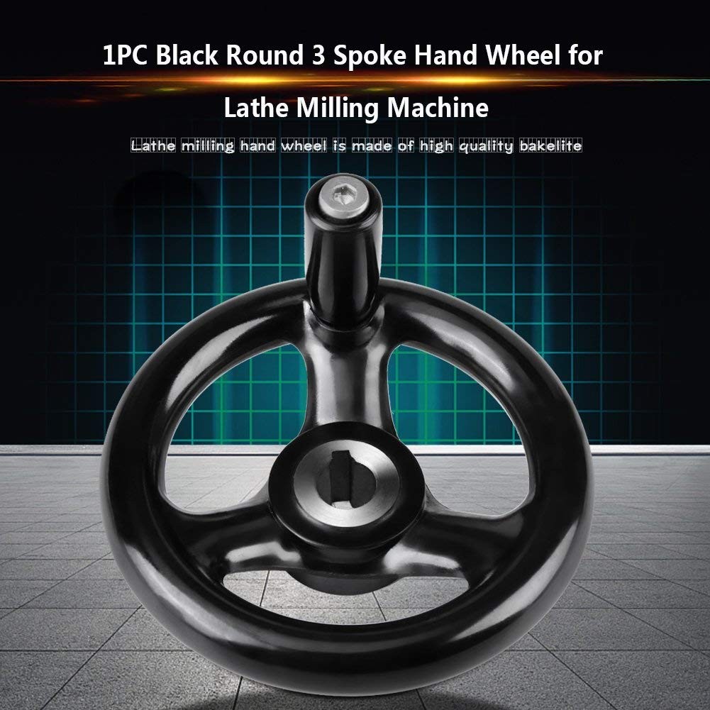 Hand Wheel Three-Spoke Lathe Controller Crank Revolving Handwheel 12 x 100mm