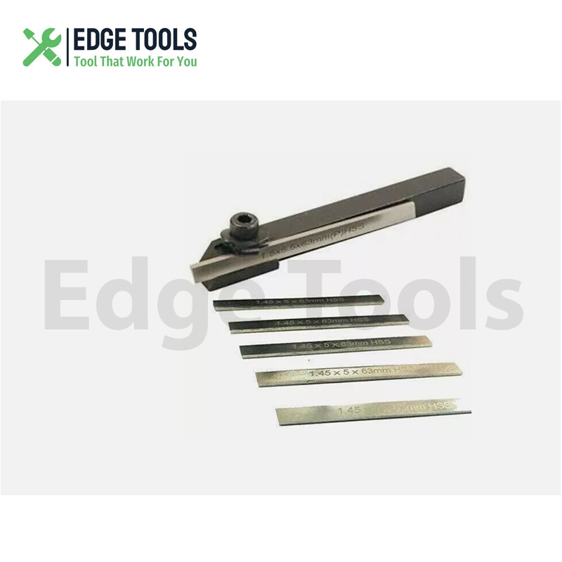 8mm Small Mini Lathe Cut Off Parting Tool Holder With 5mm M2 HSS 6 Pcs Blade USA