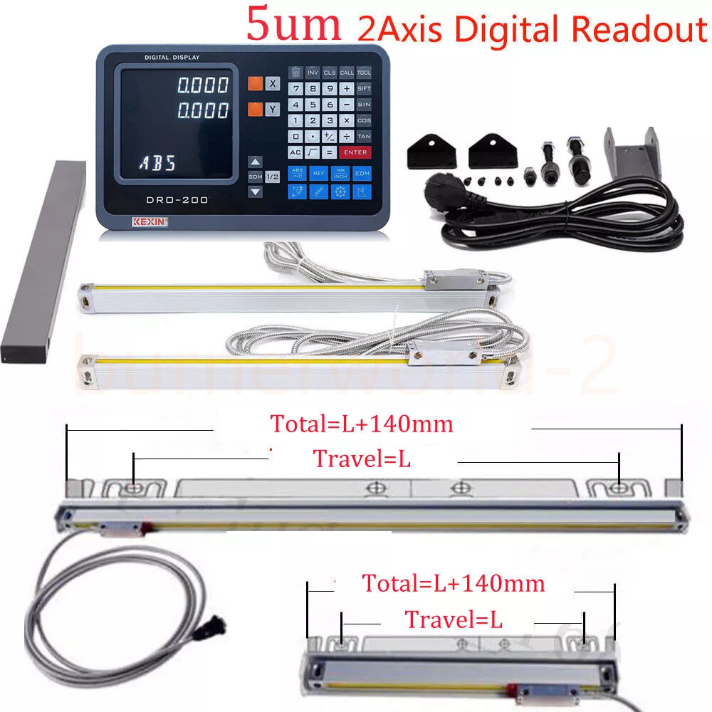 2 Axis 12″ & 36″ Digital Display TTL Linear Scale Glass Scale DRO Display Lathe