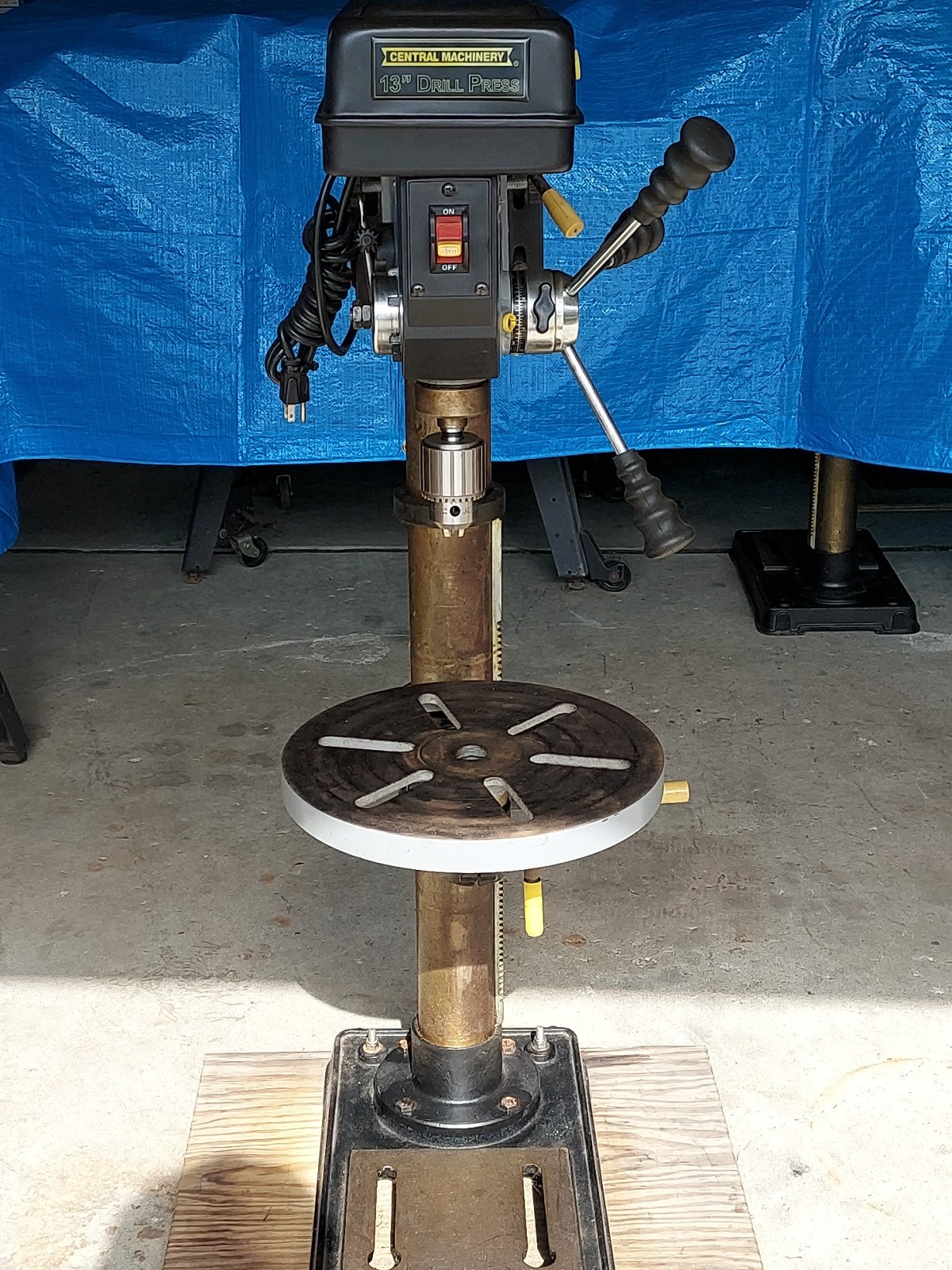 13″ Pedestal Drill Press By Central Machinery, 3/4 HP, 1/2″ Chuck, 220RPM