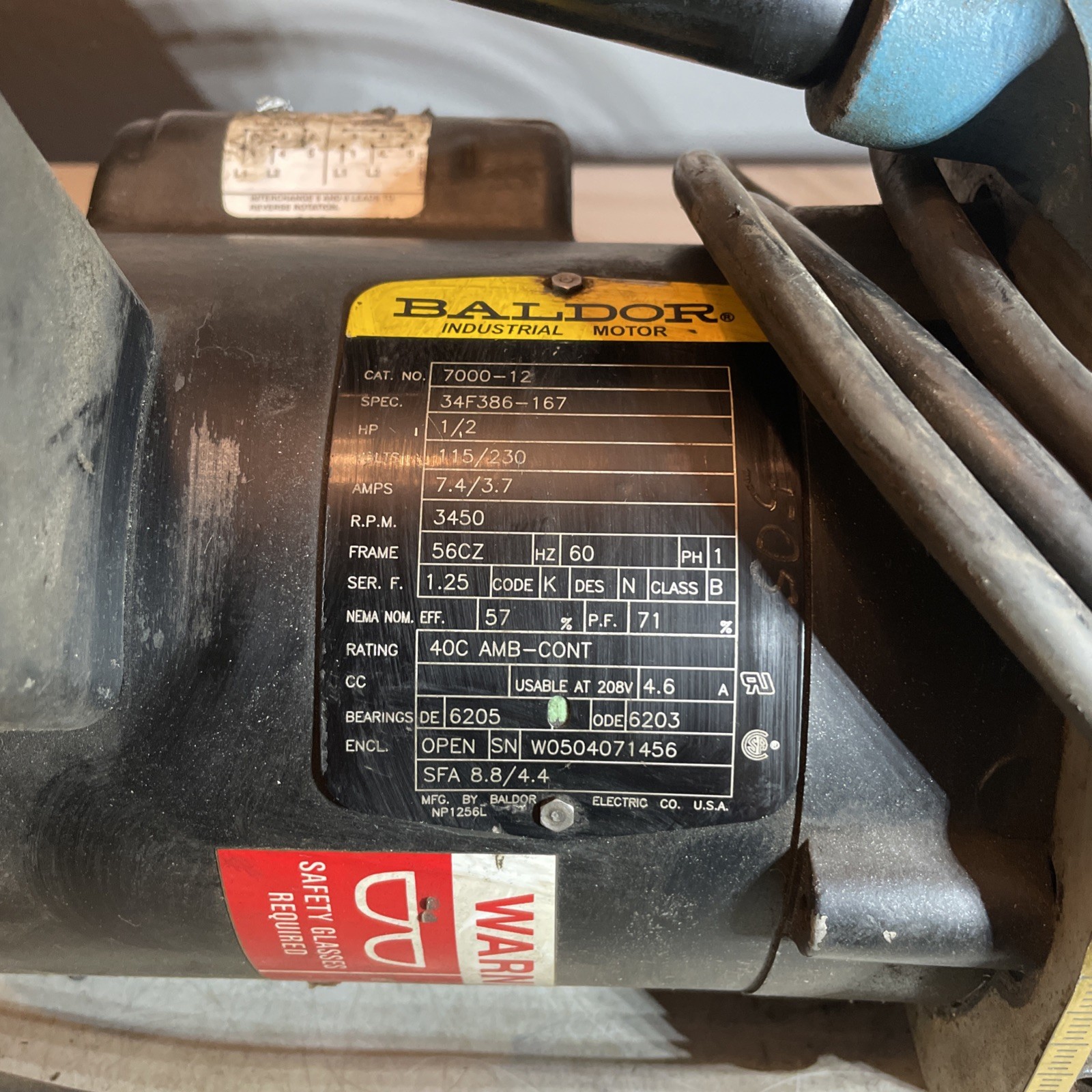 Heck Model 7000 Bevel Mill With Baldor 115/230v AC Motor 1/2 HP 7.4/3.7A