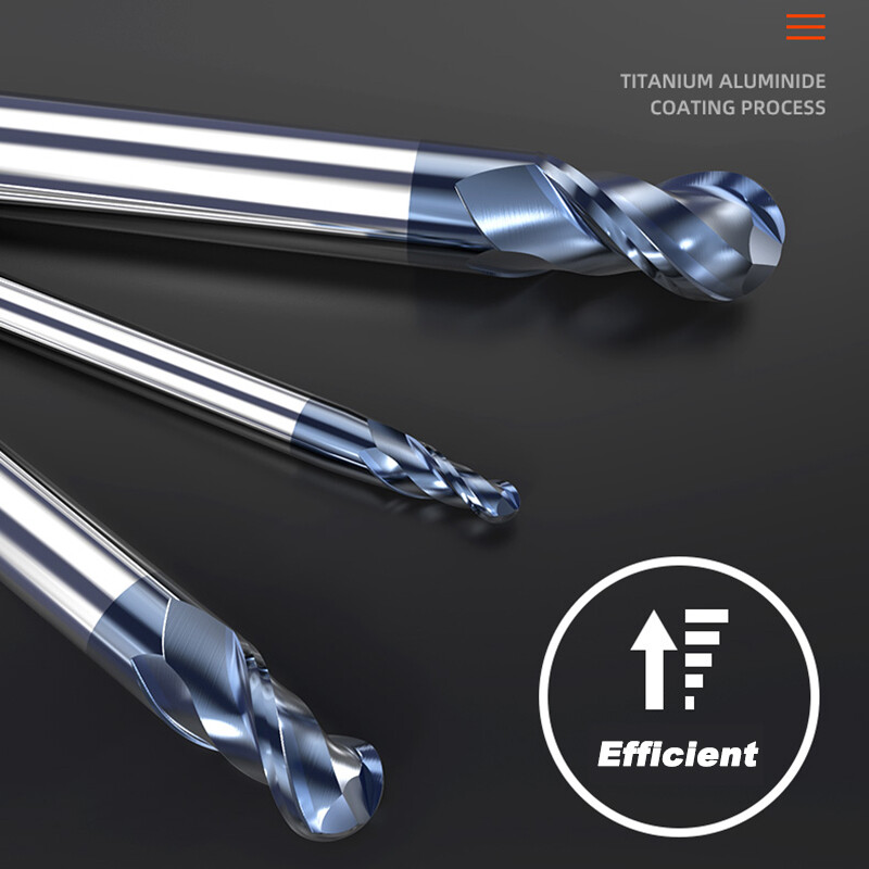 Ball Nose Round End Mill Drill TISIN Coating Milling Cutter Engraving Bit Or CNC