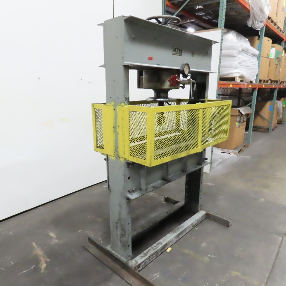 Dake 75PA 75-Ton Hand Operated Air Powered Hydraulic H-Frame Press 4.5″RamTravel