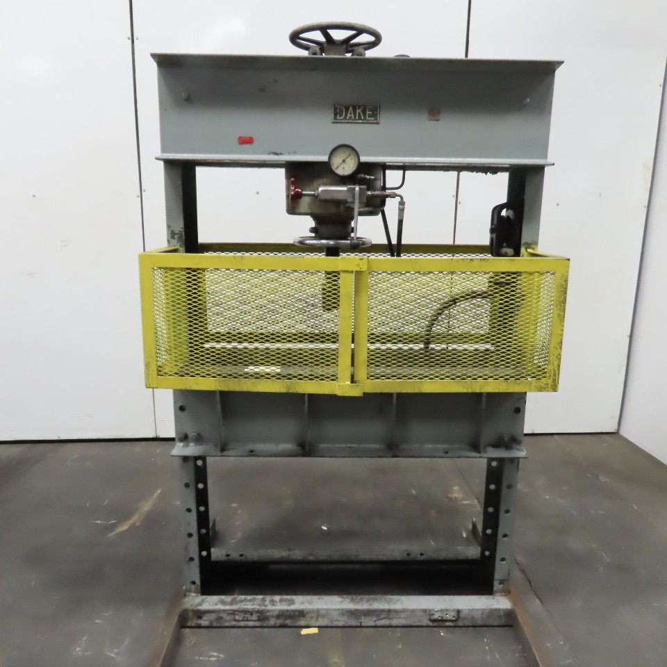 Dake 75PA 75-Ton Hand Operated Air Powered Hydraulic H-Frame Press 4.5″RamTravel