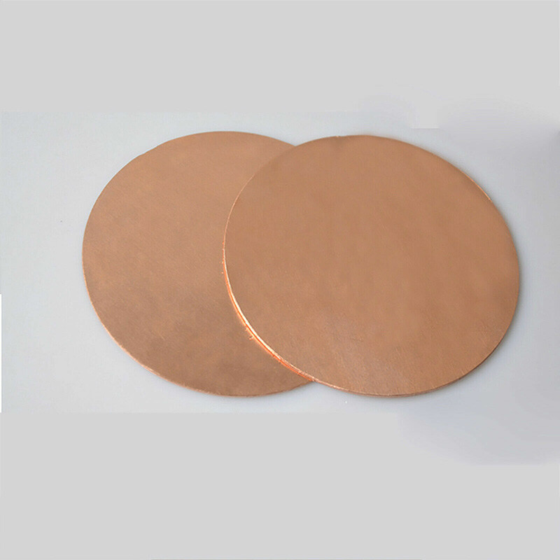 Solid Pure Copper Discs Blank Round Plate Metal Sheet 50-200mm OD 0.8-3mm Thick