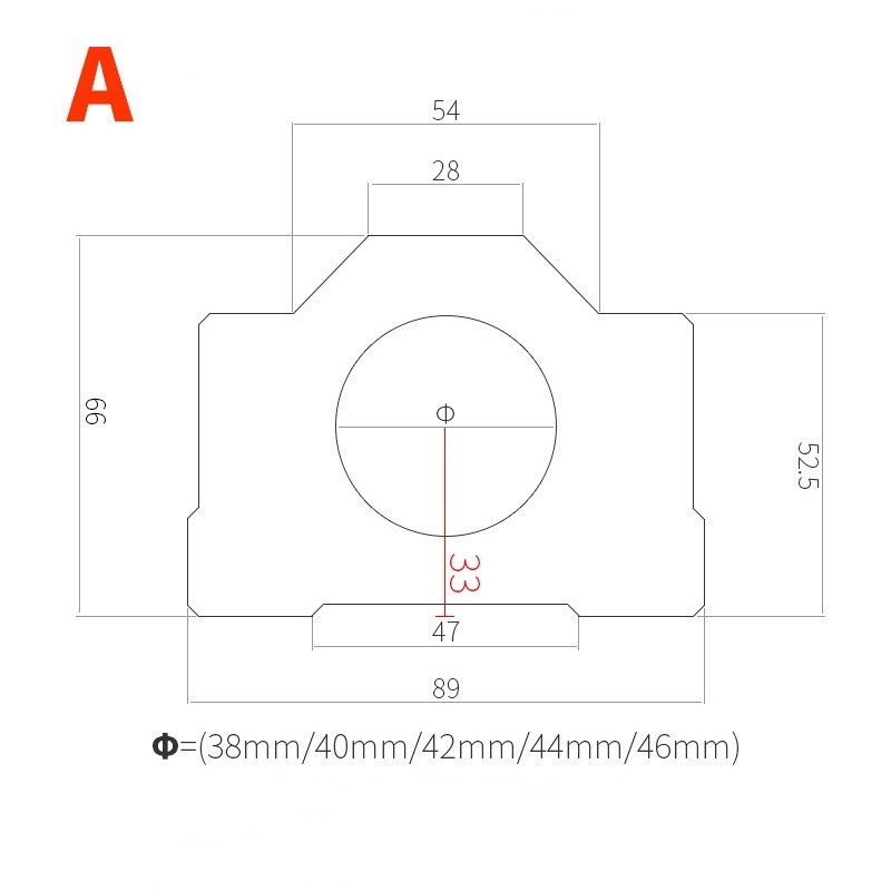 CNC spindle motor fixture 20/36/48/52/65/80/85/90 Aluminium profile material