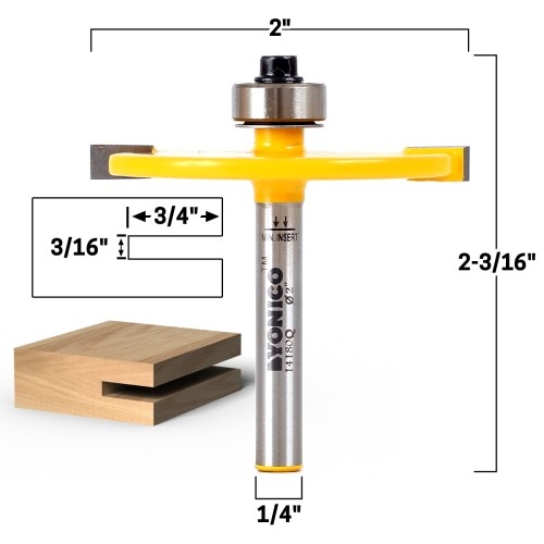 3/16″ Slot Cutter Router Bit – 1/4″ Shank – Yonico 14180q
