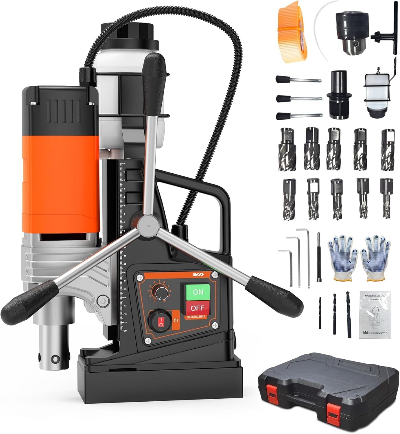Magnetic Drill 1650W 2922 Lbf Portable Mag Drill Press 1.57″ Boring Diameter