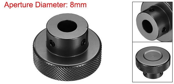 Anodization Aluminum Alloy Handwheel 8mm Bore 40mm OD Knurled Knob, Black