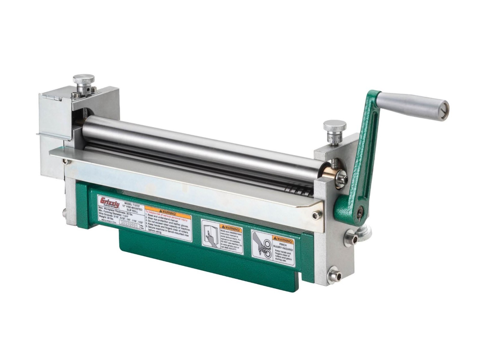 ⚙️ GRIZZLY Industrial T10727 12 Inch Vice-Mounted Slip Roll