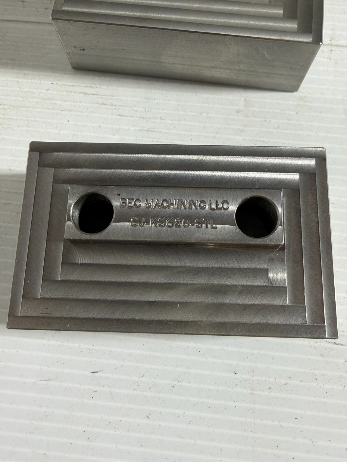 Lot of 4 BEC Machining SJ-KSC80-STL Precision Steel Mounting Fixture Blocks