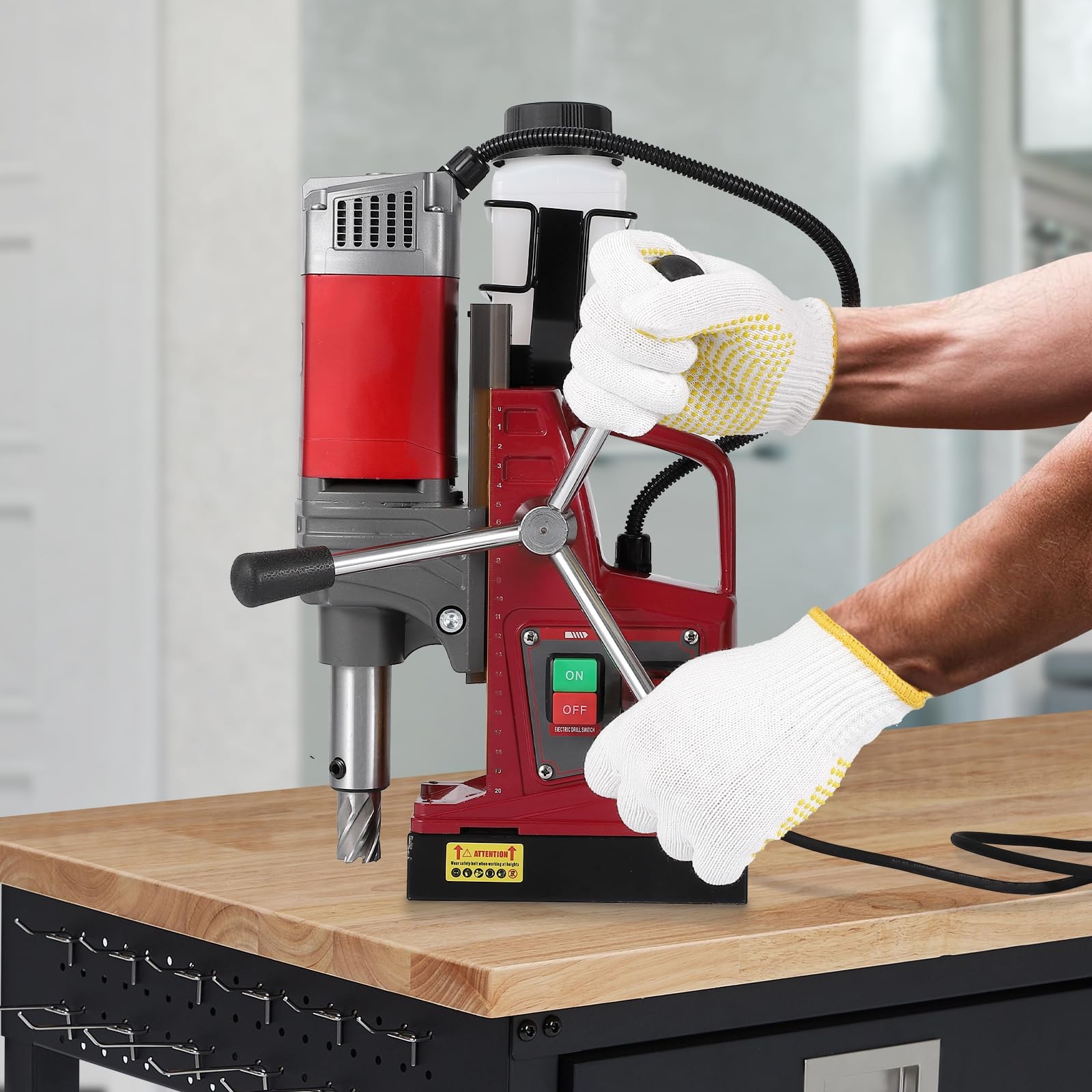 Magnetic Drill Press – 1.57″ Capacity, 1450W, 820RPM, 13000N Force, Twist Adapte