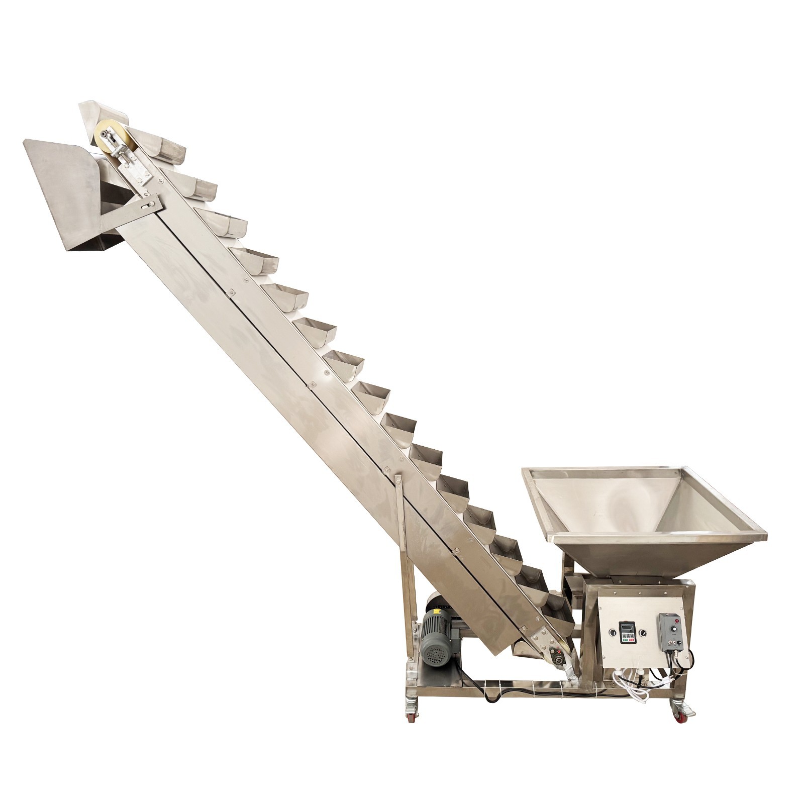 110V Stainless Steel Bucket Conveyor Feeding Machine 6.8ft Flour Feeder