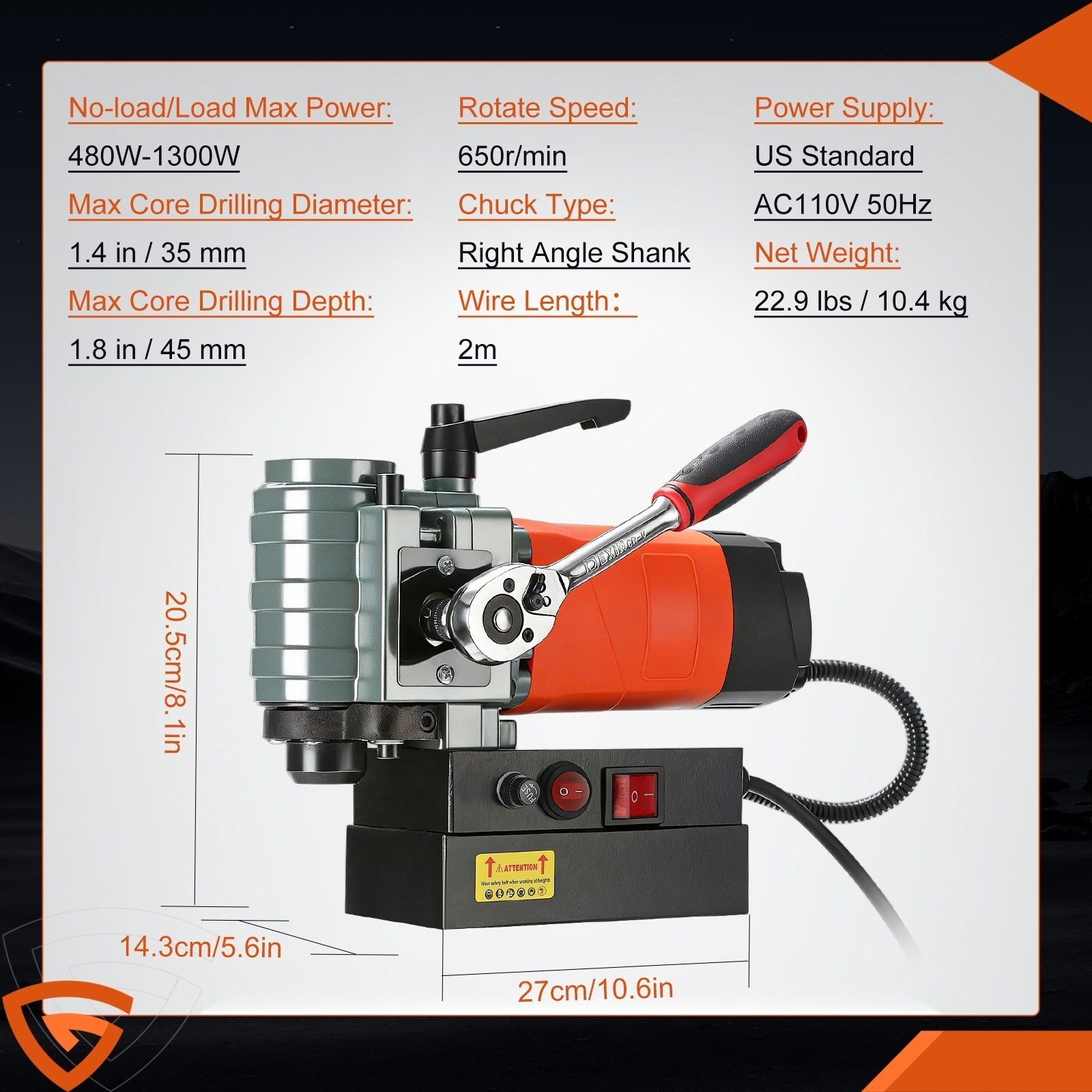 portable mag drill steel cutting tool magnetic drill press low profile mag