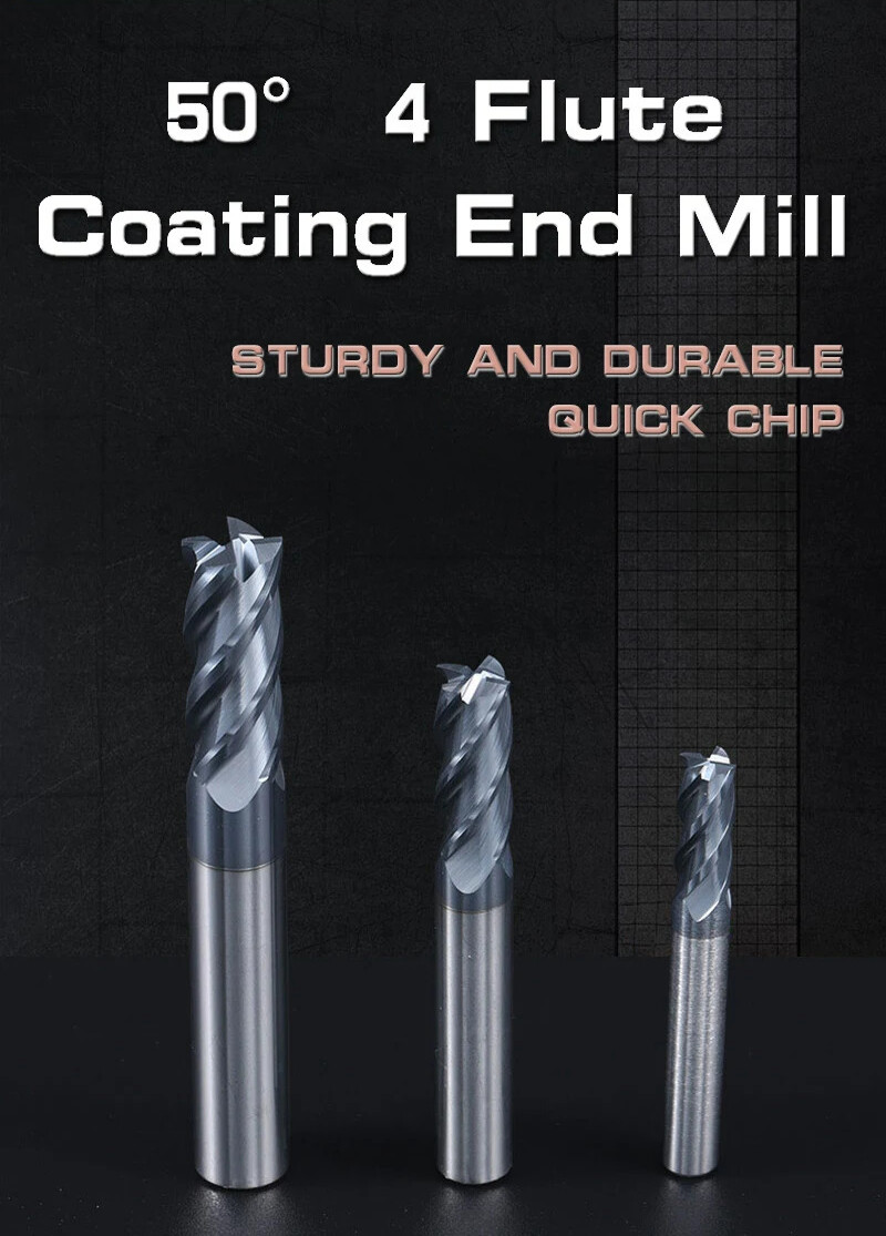 Flutes Carbide End Mill Alloy Tungsten Steel Cutting Milling CNC Machine HRC50