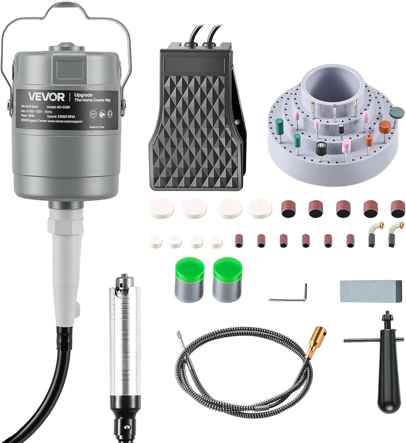 Angle Grinder Flex Shaft Grinder, 150W 23000RPM Electric Flex Shaft Rotary