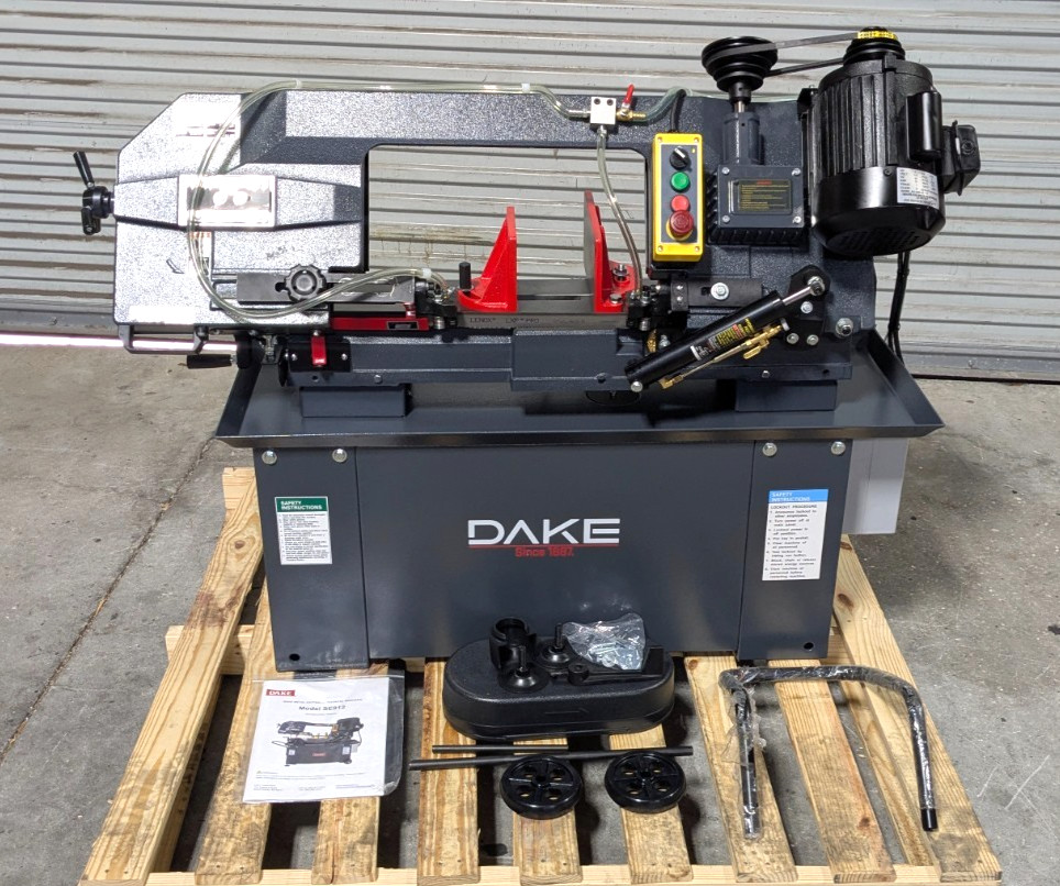 DAKE SE912 9 x 12 Horizontal Bandsaw 110v 1HP Step Pulley *Scratch & De