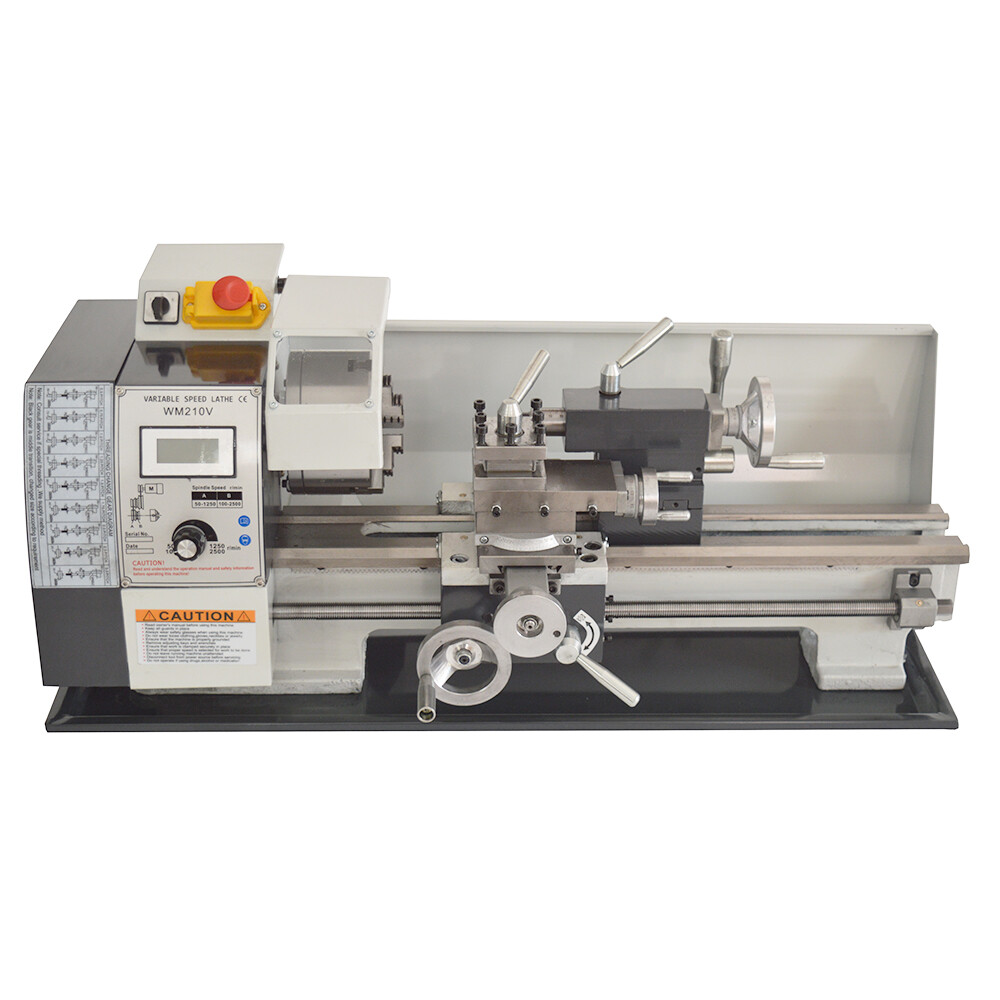 110V Precision Metal Lathe Teaching Lathe Metric Thread Version WM210V 900W