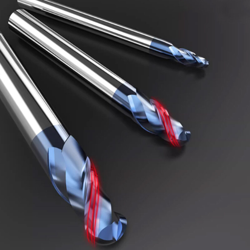 2 Flute Ball Nose End Mill Solid Carbide Milling Cutter Bit TiSiN Coating CNC