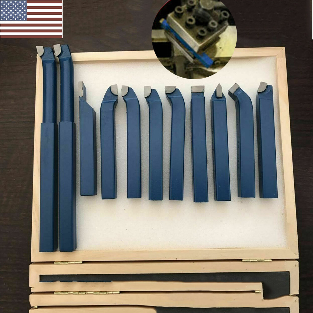 10mm Carbide Metal Lathe Tools/Knife Set Cutting Turning Bit for Mini Lathe 11Pc
