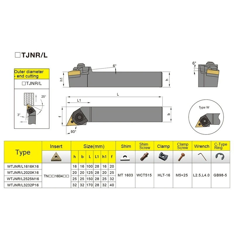 External Turning Tool Lathe Bar Holder SER1010H11 1212H16/11 1616H16/11 SER2020K