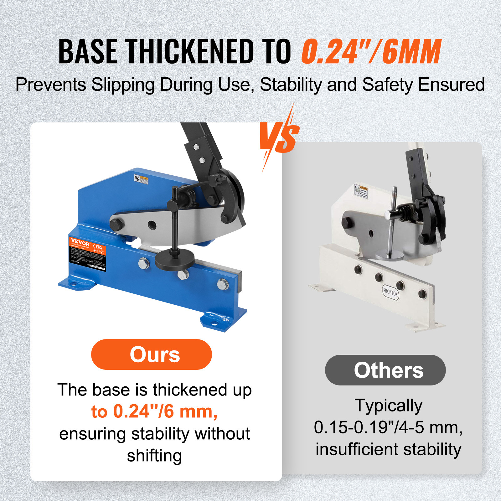 VEVOR 8″ Manual Hand Plate Shear Benchtop Cutter Metal Sheet Processing Q235