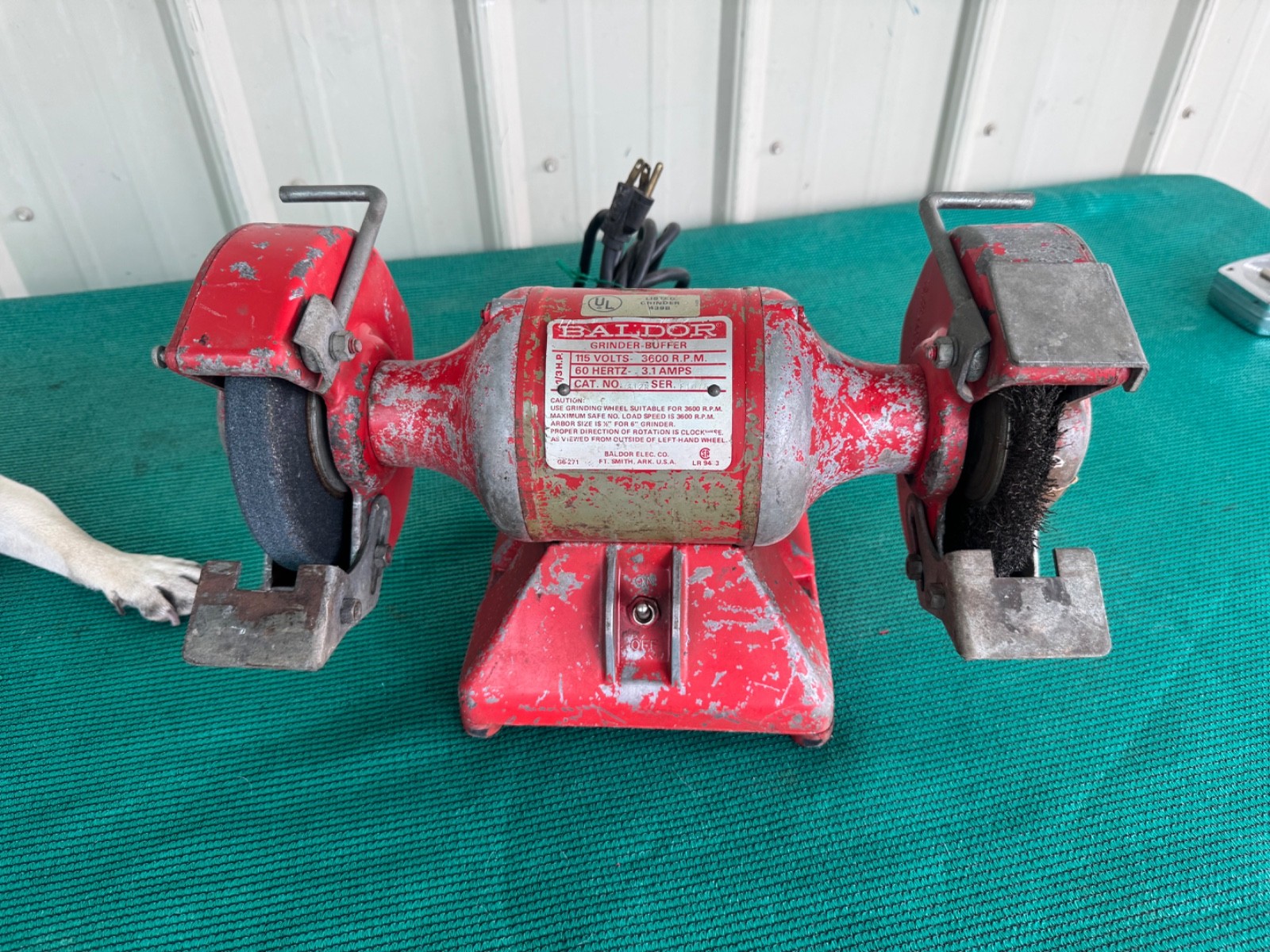Baldor 612R Bench Grinder Buffer Wire Wheel 1/3 hp – 3600 Rpm 6″ USA See Video