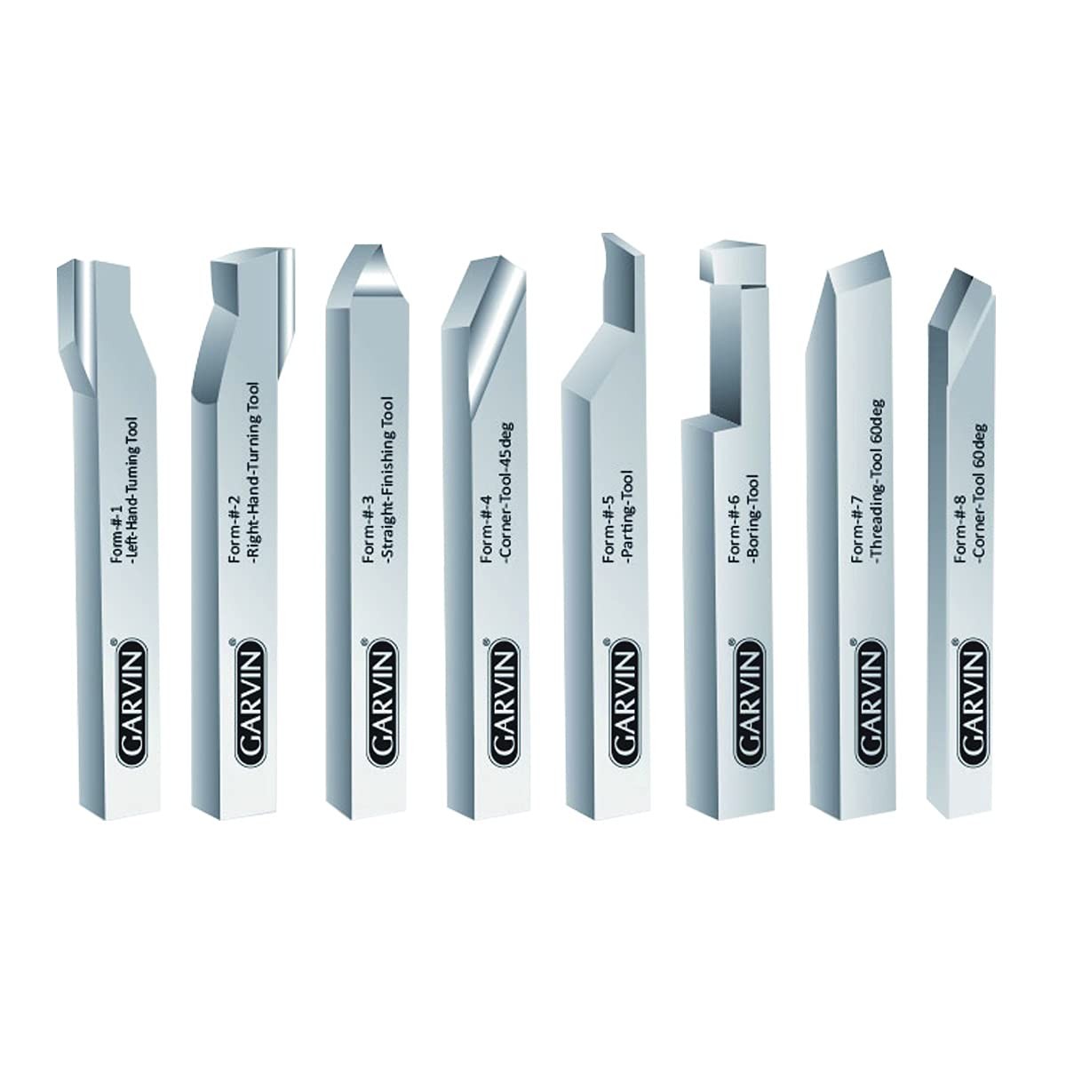 HHIP 2006-9026 3/8 X 4 8 Piece High Speed Steel Lathe Turning Tool Set