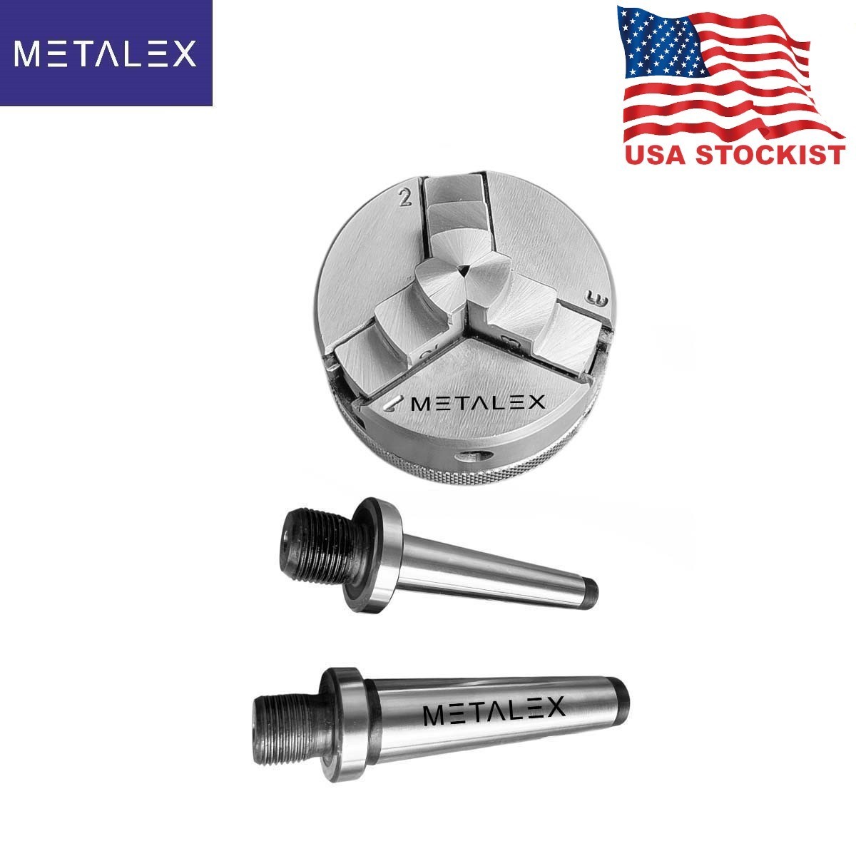 2″ 3 Jaw Self Centering Mini Small Baby Lathe Chuck Set MT1 MT2 Shank Arbor Kit